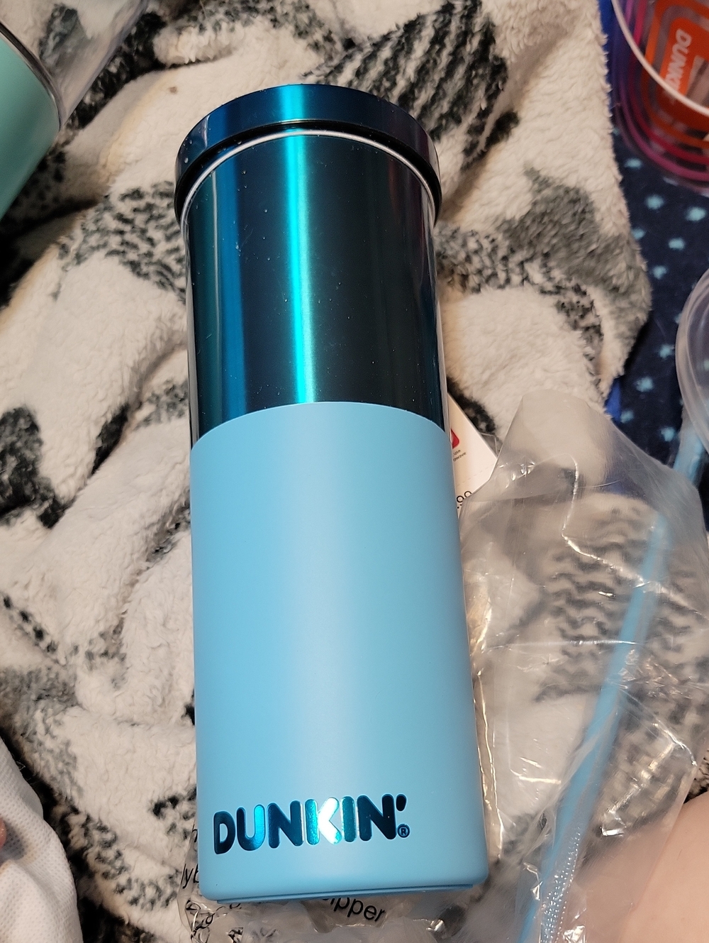 Dunkin' Branded Light Blue Skincare Tool Travel Bottle